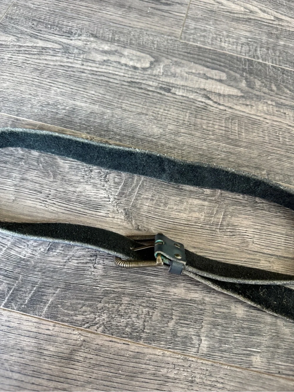 Light Gray Leather Waist Belt with Silver Buckle